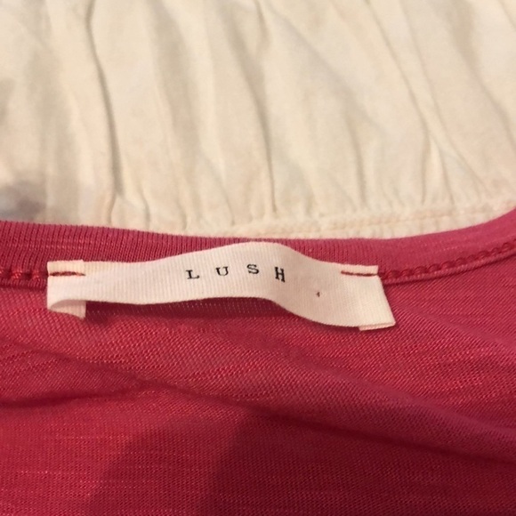 Lush Longline Tulip Side Slit Pink Top Size Small - Picture 3 of 8